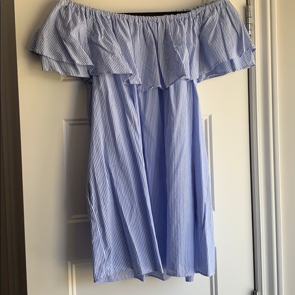 Zara off the shoulder cotton dress
